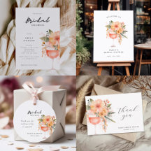 Aperol Spritz Floral Bridal Shower Collection