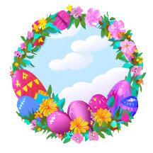 Happy Easter Eggs Floral Wreath