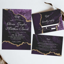 Purple  Wedding Agate and gold