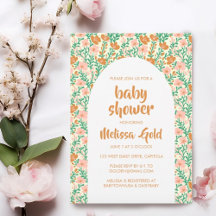 Wildflower Botanical Pattern Baby Shower 