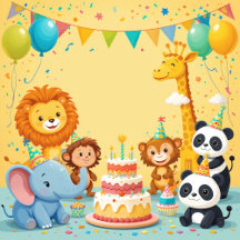 Animals Birthday Party Invitations