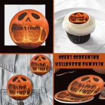 Scary screaming Halloween pumpkin 