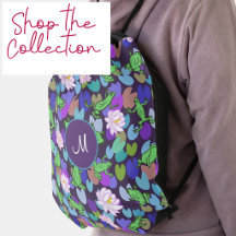 Cute frogs and lily pads travel accessories