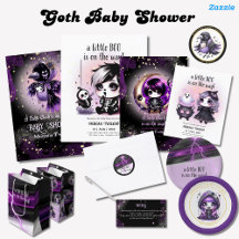 Goth Girl Baby Shower Purple Black Gold