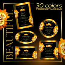 Product Labels Roses Floral Shimmery Frame Border