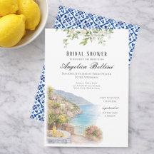 Amalfi Coast Blue Tile Bridal Shower Collection