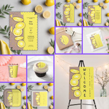 Modern Cute Lemon Slice Sprinkle Baby Shower