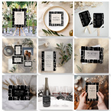 Modern minimal graphic black and white wedding 