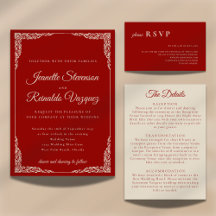 Romantic Bold Ruby Red Monochromatic Wedding