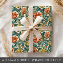 William Morris art nouveau inspired wrapping paper