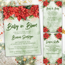 Christmas Gender Neutral Baby Shower Poinsettias