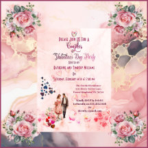 Dreamy Stylish Romantic Valentines Day Invitations