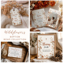 Boho chic elegant Wildflower Dusty Rose Baptism