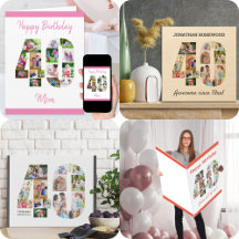 40th Birthday Photo Collage Numbers