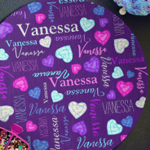 Gemstones hearts custom name 