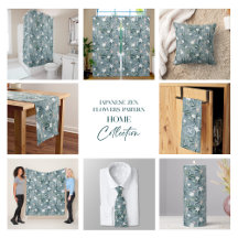 Japanese Botanical Zen Flowers Pattern