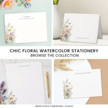 Personalized Chic Floral Stationery