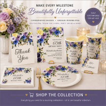 PURPLE AND YELLOW WATERCOLOR FLORAL BIRTHDAY