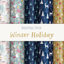 Winter Holiday Woodland Gift Wrapping