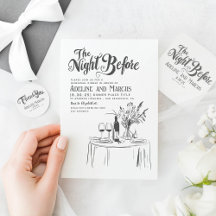 The Night Before Hand Drawn Rehearsal Dinner Suite
