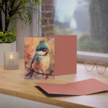 Winter Songbirds in Knit Hats