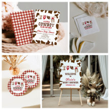 Cowboy Baby Shower Red