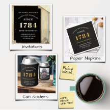 Black & Gold Any Age Birthday Invites And Supplies