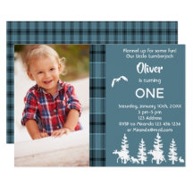 Lumberjack birthday party - blue plaid