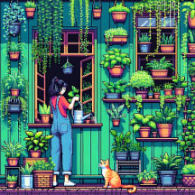 Gardening Themed Pixel Art