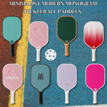 Minimalist Modern  Monogram Pickleball