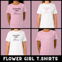 Flower Girl   Pink And White Kids T. Shirts