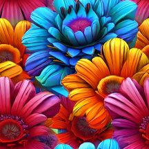 3d Colorful Flower Pattern
