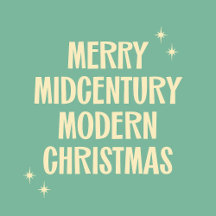 Mid Century Retro Teal and Blush Pink Christmas