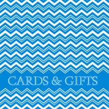 Dancing Aqua Blue and White Zigzag Cards and Gifts