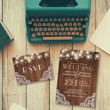 Rustic Wood with Lace and String Lights