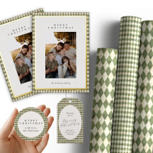 Cozy Rustic Argyle Pattern Christmas 2025