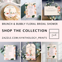 Brunch & Bubbly Blush Pink Floral Bridal Shower