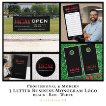 Business Professional Monogram Logo Black Red