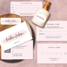 Blush pink and gold glitter business collection