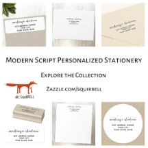 Modern Minimalist Script Personalized Stationery