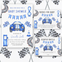 Watercolor Race Car Baby Shower