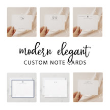 Modern Elegant Monogram Note Cards