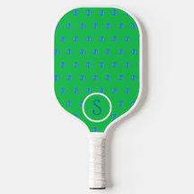 Green with Blue Pickleballs
