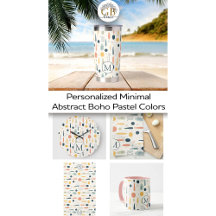 Personalized Minimal Abstract Boho Pastel Colors