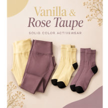 Vanilla & Rose Taupe Solid Color Activewear