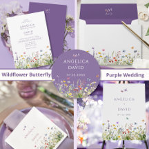 Purple Wildflowers and Butterflies Wedding 