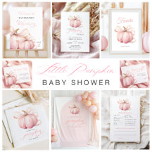 Pink Pumpkin Coquette Bow Baby Shower