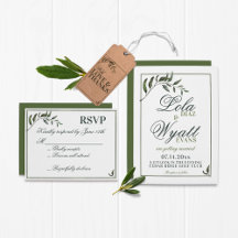 Foliage Greenery Watercolor Branch Elegant Wedding