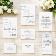 Black And White Monogram Chic Wedding Collection