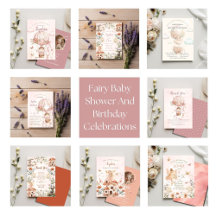 Fairy Baby Shower And Birthday Cards